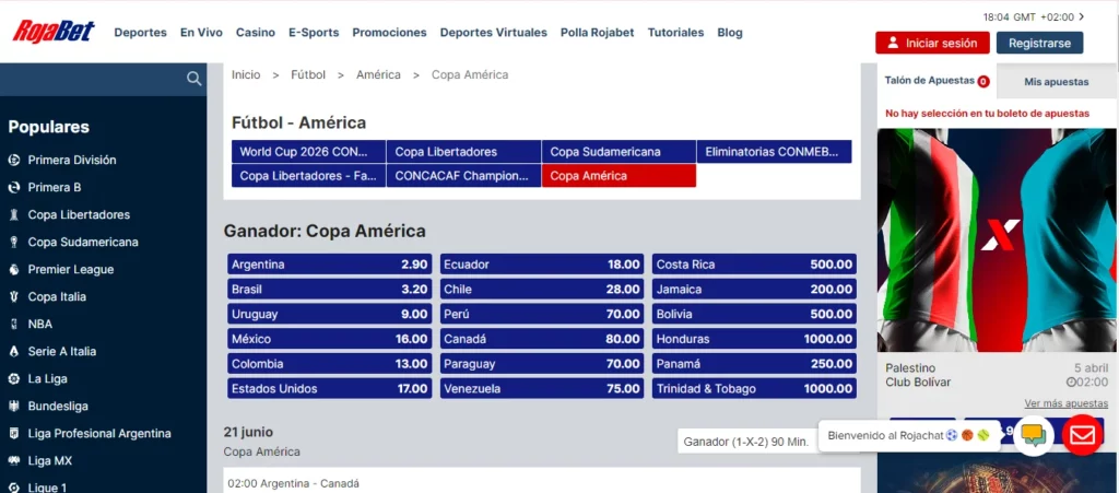 RojaBet y Copa América 2024