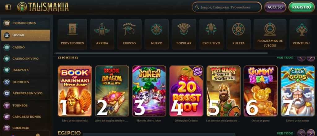 Página de inicio de Talismania