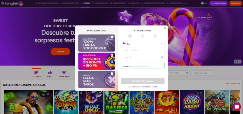 codigo promocional tonybet