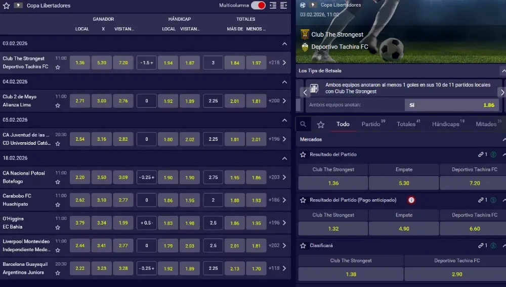 pron&oacute;sticos copa libertadores chile mercados apuestas