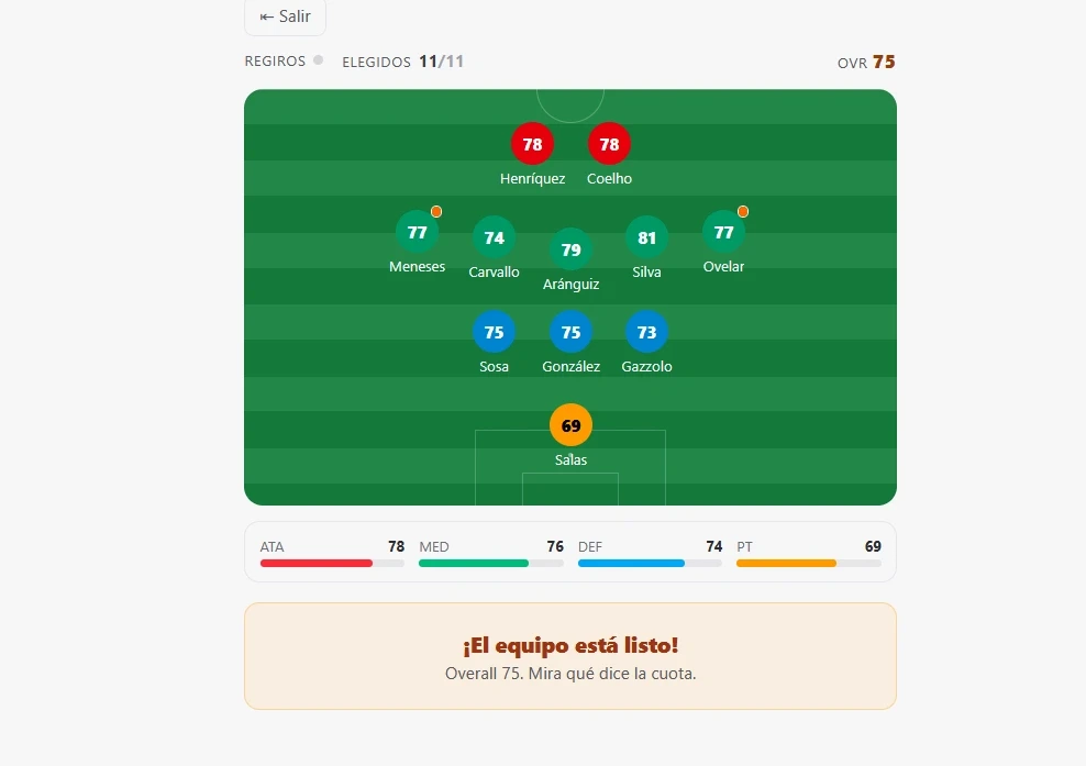 chilebets 30-0 juego de futbol gratis