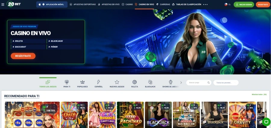 20bet casino en vivo