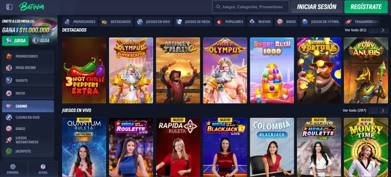 betinia juegos de casino